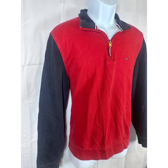 Tommy Hilfiger Men's Color Block Pullover Sweater 1/4 Zip Size Large Vintage GUC - Picture 4 of 8